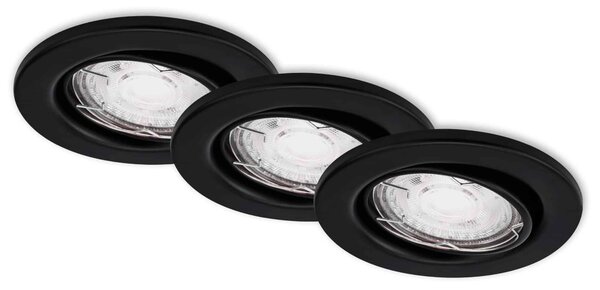 BRI 7147-035 3ks LED vestavné svítidlo, pr. 8,6 cm, 5 W, černá - BRILONER