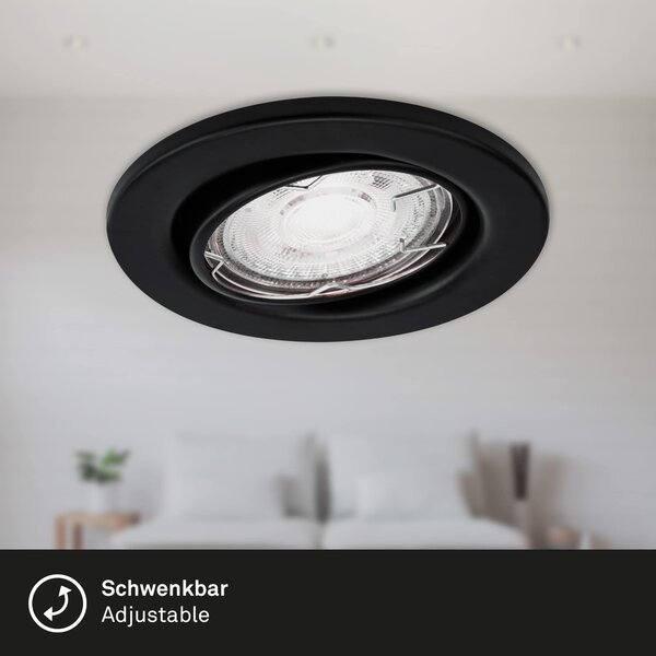 BRI 7147-035 3ks LED vestavné svítidlo, pr. 8,6 cm, 5 W, černá - BRILONER