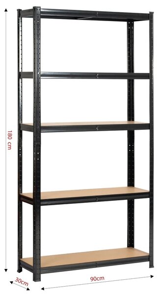 Regál do domácnosti 90 cm QARIAN - černý