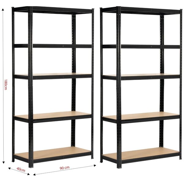 Set regálů do domácnosti 90 cm QARIAN - černý
