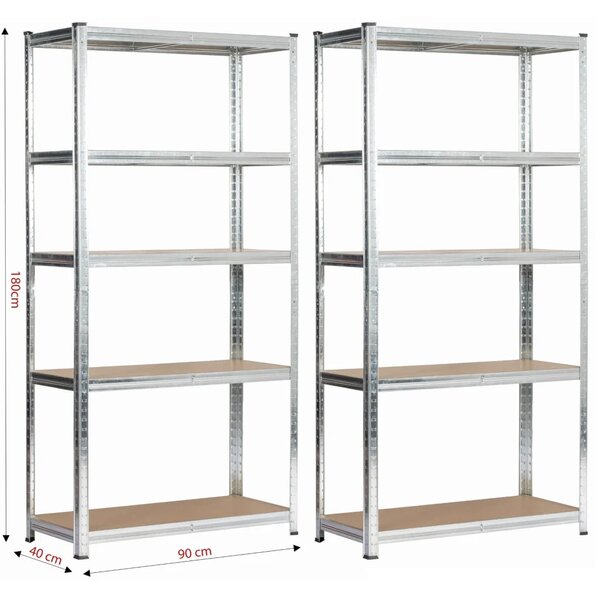 Set regálů do domácnosti 90 cm QARIAN - stříbrný