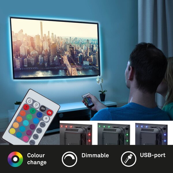 BRILO 2353-024 USB LED pásek 50 cm černá - BRILO