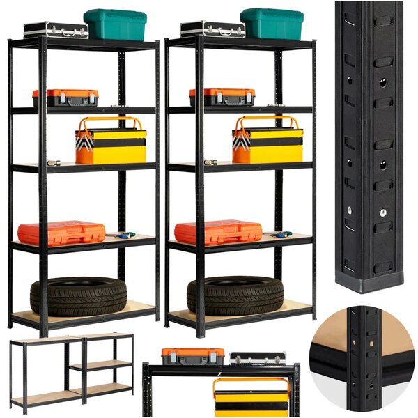 Set regálů do domácnosti 90 cm QARIAN - černý