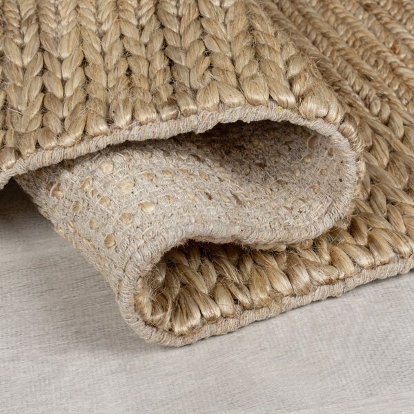 Flair Rugs, Kusový koberec Drew Braid Border Natural, 120x170, béžová, chodba / předsíň