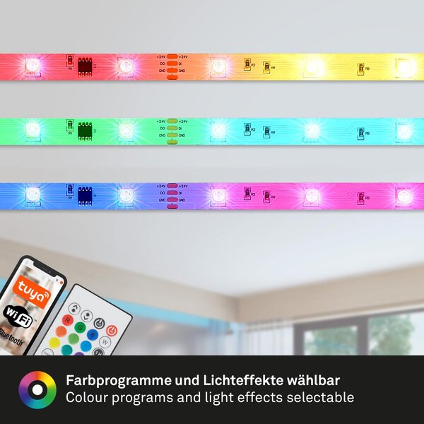 BRILO 2313-150 Digitální RGB LED pásek s hudebním senzorem 500 cm 0,12W bílé - BRILO