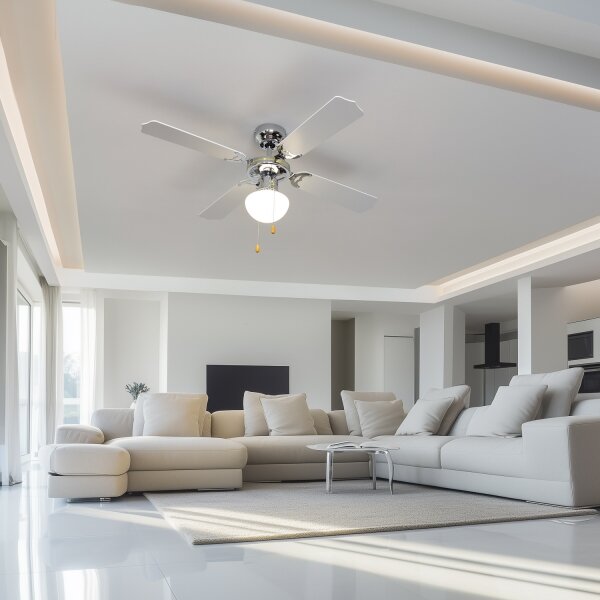 ZEVENTI - Stropní ventilátor NAVAGIO 1xE27/60W/230V černá/bílá