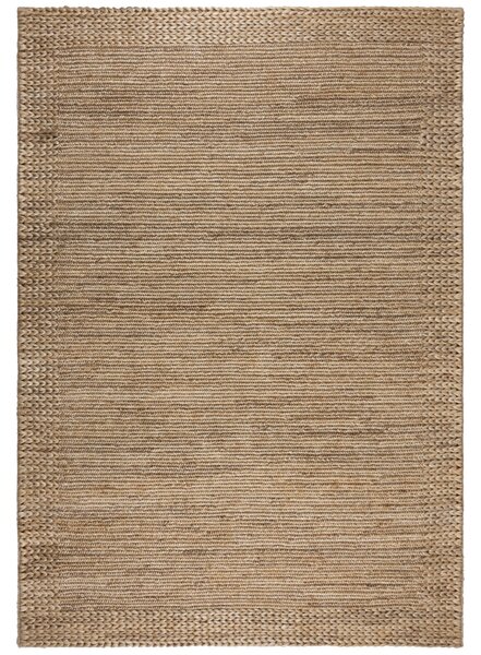 Flair Rugs, Kusový koberec Drew Braid Border Natural, 120x170, béžová, chodba / předsíň