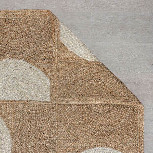 Flair Rugs, Kusový koberec Ella Jute Eclipse Natural/White, 200x290, béžová, chodba / předsíň