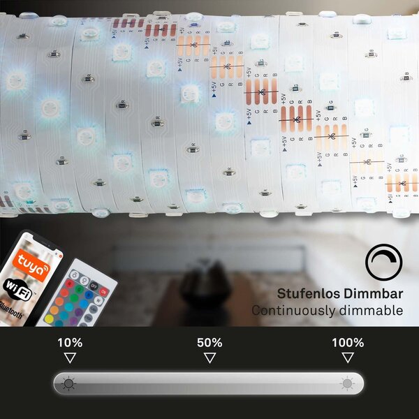 BRILO 2256-150 RGB Smart LED pásek 500 cm bílé - BRILO