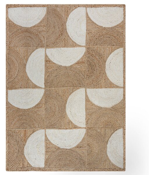 Flair Rugs, Kusový koberec Ella Jute Eclipse Natural/White, 200x290, béžová, chodba / předsíň