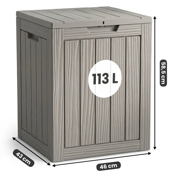 Zahradní voděodolný úložný box TOXORA - šedý