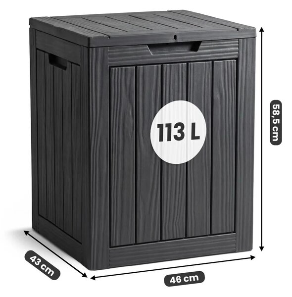 Zahradní voděodolný úložný box TOXORA - černý
