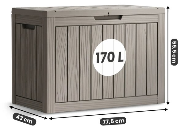 Voděodolný zahradní úložný box TOXORA - šedý