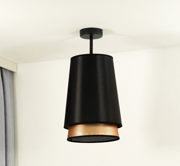 Duolla - Přisazený lustr BELL SHINY 1xE27/15W/230V pr. 25 cm černá/měděná