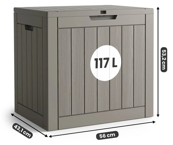 Úložný zahradní voděodolný box TOXORA - šedý