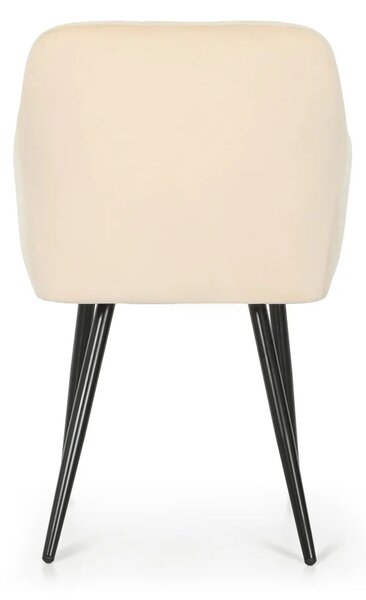 Set 2x jídelní prošívaná židle LARENZA - světle béžová / černá