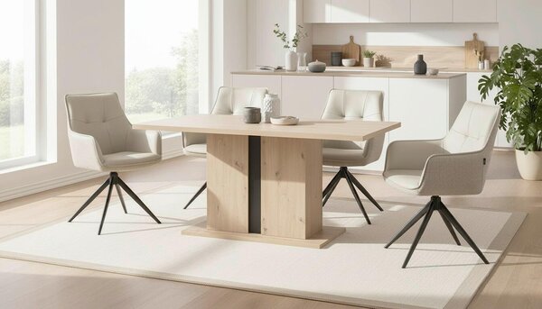 ŽIDLE S PODRUČKAMI, železo, žinylka, vzhled kůže, černá, šedohnědá Livetastic - Jídelní židle, Online Only