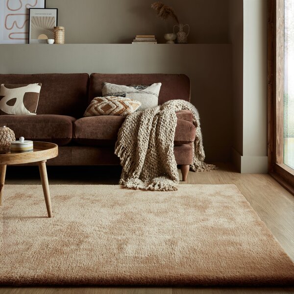 Flair Rugs, Kusový koberec Faroe Faux Fur Natural, 80x150, hnědá, ložnice