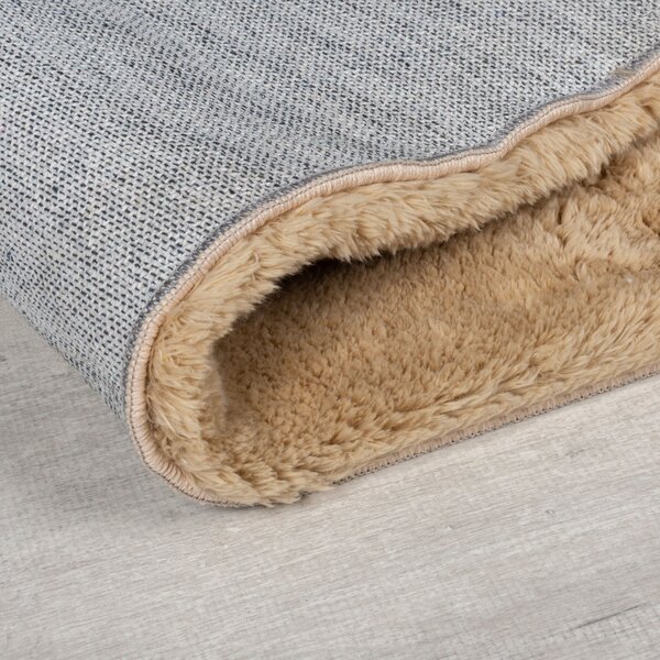 Flair Rugs, Kusový koberec Faroe Faux Fur Natural, 80x150, hnědá, ložnice