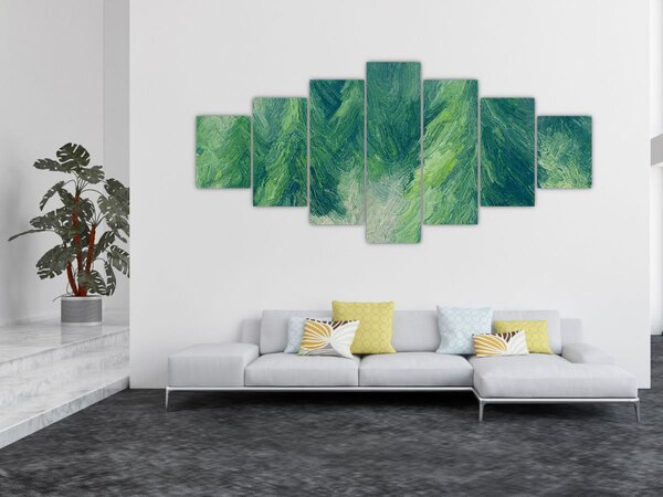 Obraz - Malované jehličnany (210x100 cm)