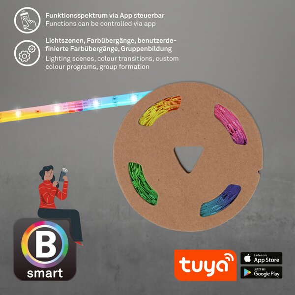 BRILO 2306-150 Smart RGB LED pásek 500 cm bílé - BRILO