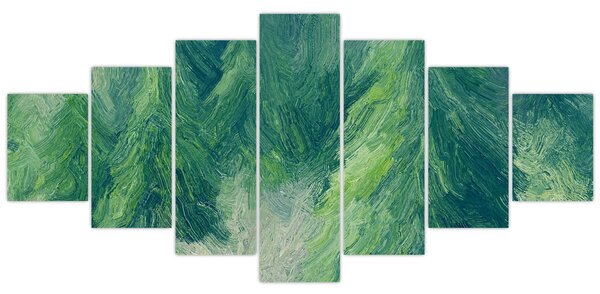 Obraz - Malované jehličnany (210x100 cm)