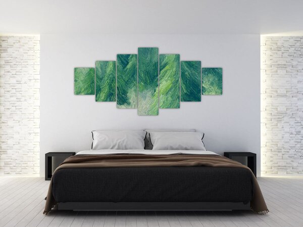 Obraz - Malované jehličnany (210x100 cm)