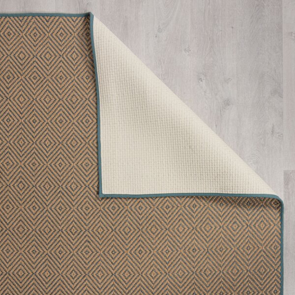 Flair Rugs, Kusový koberec Geometric Jute Blue, 200x290, béžová, chodba / předsíň