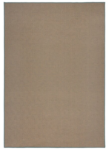 Flair Rugs, Kusový koberec Geometric Jute Blue, 200x290, béžová, chodba / předsíň