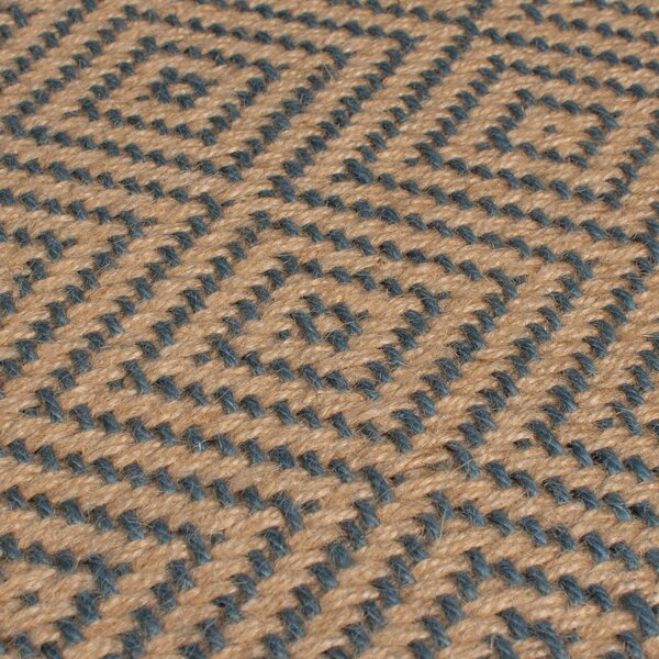 Flair Rugs, Kusový koberec Geometric Jute Blue, 200x290, béžová, chodba / předsíň