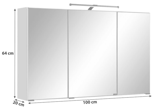 ZRCADLOVÁ SKŘÍŇKA, barvy grafitu, 100/64/20 cm Held - Koupelnové série, Online Only