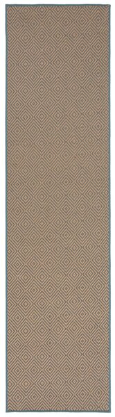 Flair Rugs, Běhoun Geometric Jute Blue, 60x230, béžová, chodba / předsíň