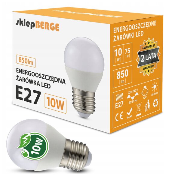LED žárovka G45 - E27 - 10W - 850 lm - neutrální bílá MILIO