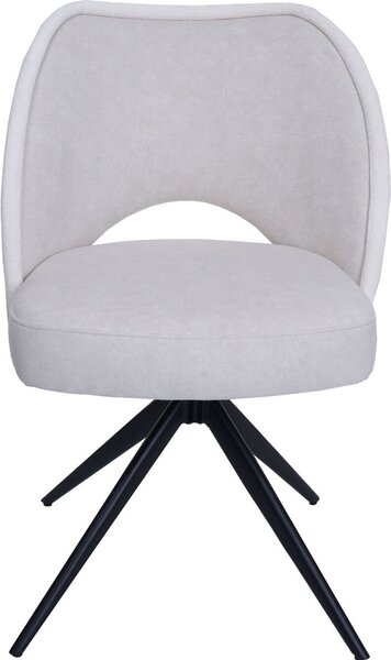 Sada 6 jídelních židlí HWC-N72, čalouněná kuchyňská židle, otočná s automatickým návratem, potahová látka/textil (420 g/m²) – krémová barva