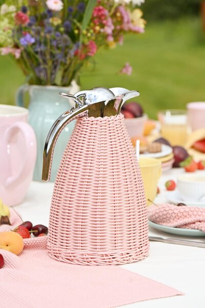 Termoska Polyrattan Handwoven Pink 1,5 l Ib Laursen