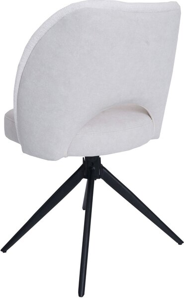 Sada 6 jídelních židlí HWC-N72, čalouněná kuchyňská židle, otočná s automatickým návratem, potahová látka/textil (420 g/m²) – krémová barva