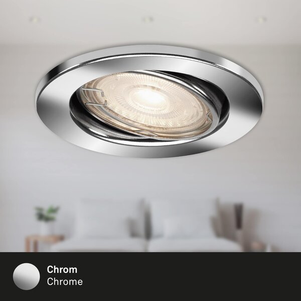BRILONER 3ks LED vestavné svítidlo, pr. 8,6 cm, 5 W, chrom BRI 7147-038