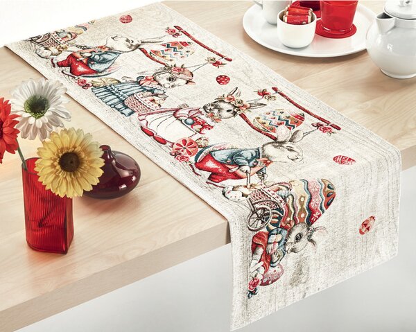 Velikonoční gobelínový běhoun na stůl Chenille IT116 Barva Vícebarevná Rozměry 40x130 cm