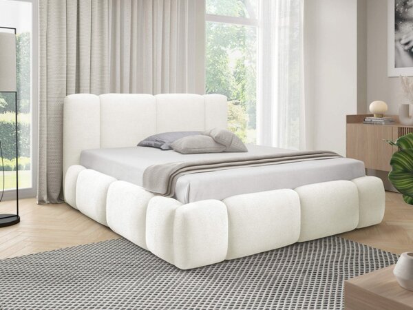 Čalouněná postel s úložným prostorem Kirasti Boucle, Rozměr postele: 120 x 200 cm, Barva:: Lambi 03 5903211521157