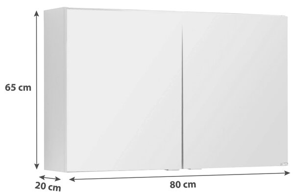 ZRCADLOVÁ SKŘÍŇKA, bílá, 80/65/20 cm Held - Zrcadlové skříňky, Online Only