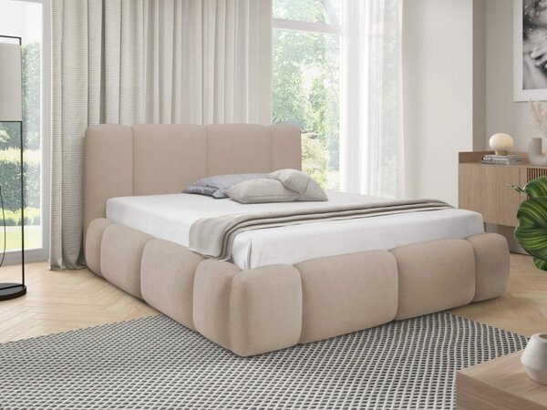 Čalouněná postel s úložným prostorem Kirasti Boucle, Rozměr postele: 120 x 200 cm, Barva:: Lambi 03 5903211521157