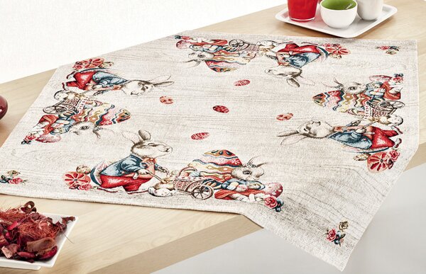Velikonoční gbelínový ubrus na stůl 90x90 cm Chenille IT116 Barva Vícebarevná Rozměry 90x90 cm
