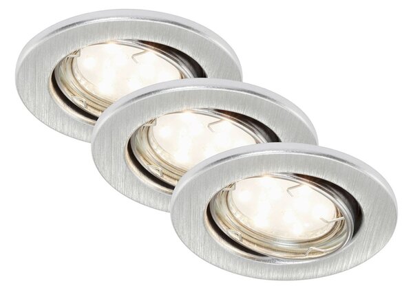 BRILONER 3ks sada LED vestavné svítidlo, pr. 8,6 cm, 3 W, hliník BRI 7225-039
