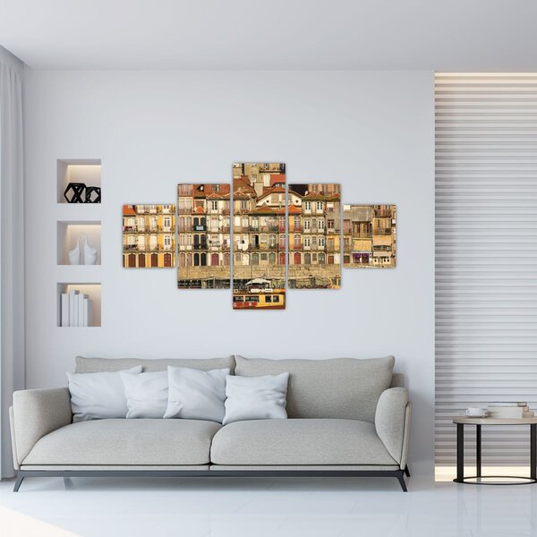 Obraz - Nábřežní čtvrť, Portugalsko (125x70 cm)