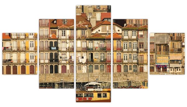 Obraz - Nábřežní čtvrť, Portugalsko (125x70 cm)