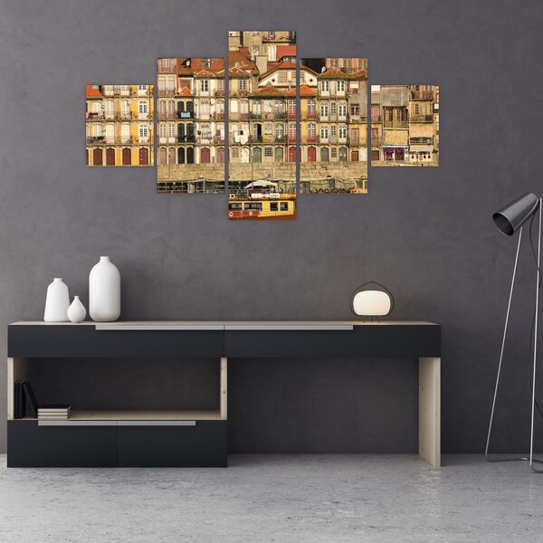 Obraz - Nábřežní čtvrť, Portugalsko (125x70 cm)