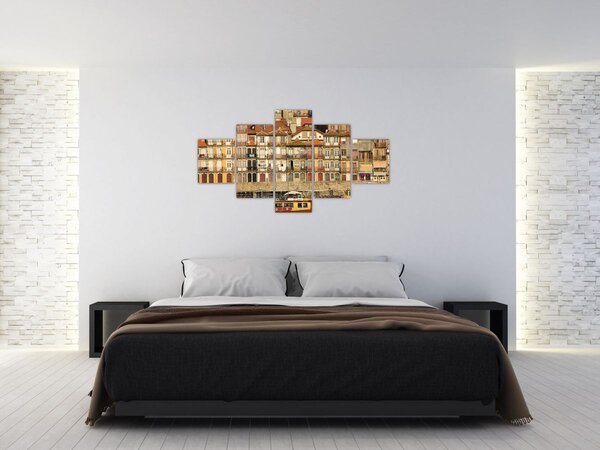 Obraz - Nábřežní čtvrť, Portugalsko (125x70 cm)