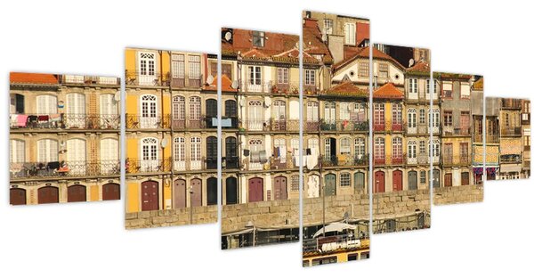 Obraz - Nábřežní čtvrť, Portugalsko (210x100 cm)