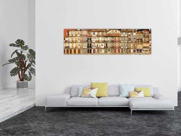Obraz - Nábřežní čtvrť, Portugalsko (170x50 cm)