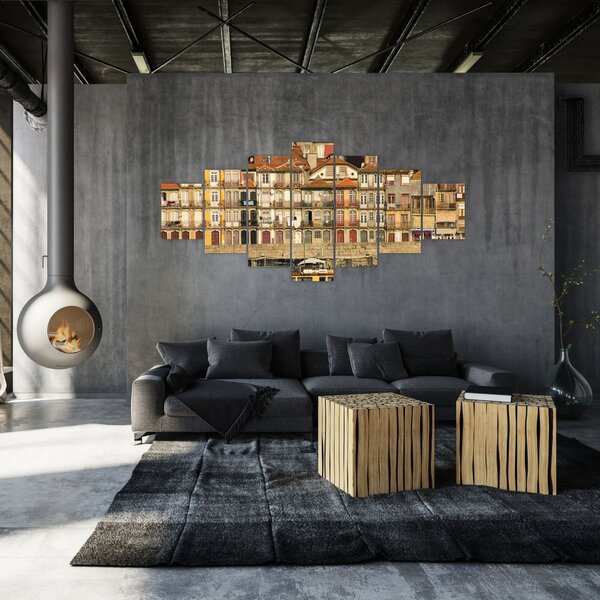 Obraz - Nábřežní čtvrť, Portugalsko (210x100 cm)